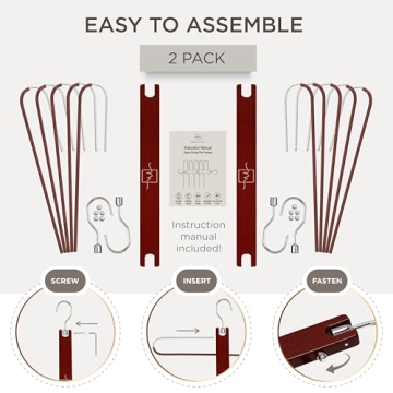 MORALVE Beechwood Pants Hangers Space Saving Closet Organizer