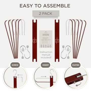 MORALVE Beechwood Pants Hangers Space Saving Closet Organizer