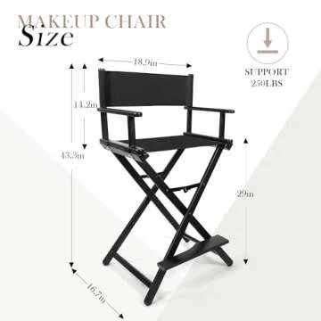 CHUANGJIN Tall Directors Chair - Portable Makeup Artist Chair