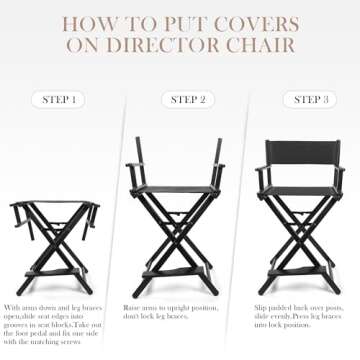 CHUANGJIN Tall Directors Chair - Portable Makeup Artist Chair