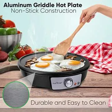 Nutrichef Nonstick Crepe Maker for Easy Crepes