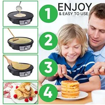Nutrichef Nonstick Crepe Maker for Easy Crepes