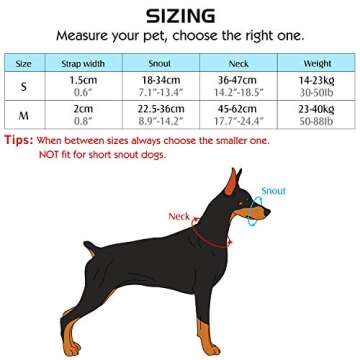 Pawaboo Dog Muzzle, Head Halter Collar for Dog, Pet Dog Nylon Reflective Adjustable Loop Anti-Biting...