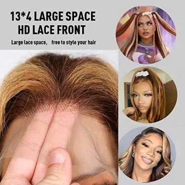 DULTEV Honey Blonde Lace Front Wig Human Hair Glueless Wigs Human Hair Pre Plucked 13x4 HD Body Wave Lace Front Wigs 4/27 Colored Highlight Ombre Lace Front Wigs For Women Human Hair