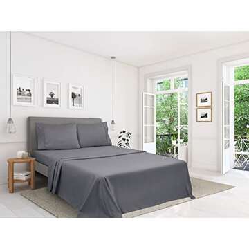 Soft Microfiber Queen Bed Sheets Set - Oakias Grey Sheets