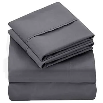 Soft Microfiber Queen Bed Sheets Set - Oakias Grey Sheets
