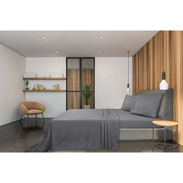 Soft Microfiber Queen Bed Sheets Set - Oakias Grey Sheets