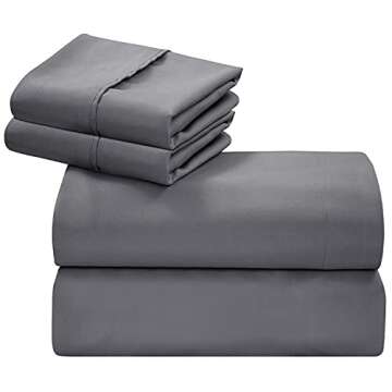 Soft Microfiber Queen Bed Sheets Set - Oakias Grey Sheets