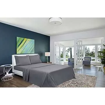 Soft Microfiber Queen Bed Sheets Set - Oakias Grey Sheets
