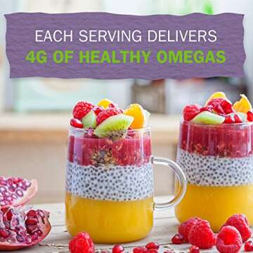 Chia Seeds 100% Organic for Smoothies, Pudding - Raw Organics Whole Seed Foods with Omega 3 Superfoo...