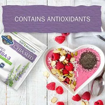 Chia Seeds 100% Organic for Smoothies, Pudding - Raw Organics Whole Seed Foods with Omega 3 Superfood, Fiber, Keto Friendly, Non-GMO, Gluten Free - Garden of Life - Vegan Egg Substitute, 28 Servings