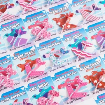 JOYIN Foam Airplanes Greeting Cards for Kids Valentine