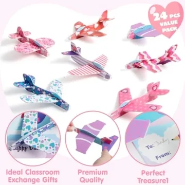 JOYIN Foam Airplanes Greeting Cards for Kids Valentine