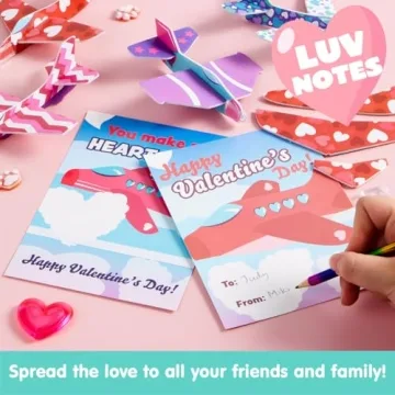 JOYIN Foam Airplanes Greeting Cards for Kids Valentine
