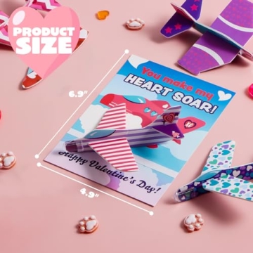 JOYIN Foam Airplanes Greeting Cards for Kids Valentine
