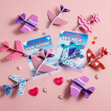 JOYIN Foam Airplanes Greeting Cards for Kids Valentine
