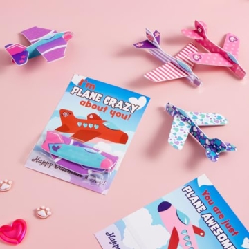 JOYIN Foam Airplanes Greeting Cards for Kids Valentine
