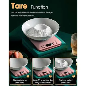 Mik-Nana Food Scale, 22lb Digital Kitchen Scale Weight Grams and Ounces for Baking Cooking Coffee Package Postage, 6 Units with Tare Function, LCD Display, Easy Clean Stainless Steel (Pink)