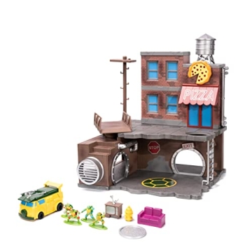 TMNT Turtle Lair Nano Scene with Die-Cast Figures - Perfect for Kids & Collectors