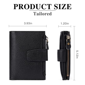 Compact RFID Leather Wallet for Women - 14 Slots