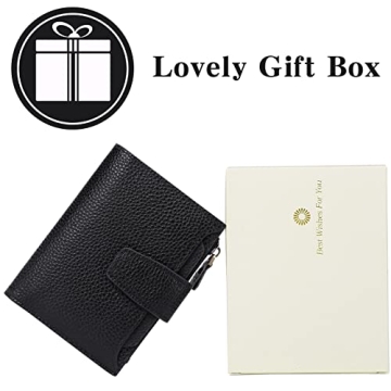 Compact RFID Leather Wallet for Women - 14 Slots