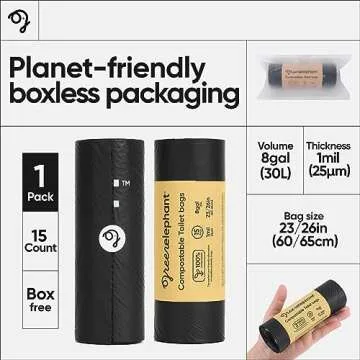 Green Elephant Portable Toilet Bags - Camping Toilet Bags, Camping Potty Bags for Portable Toilet, Portable Potty Bags, Toilet Waste Bags for 5 Gallon Bucket, Camp Toilet Bag, 15 count, 8 gal (2pack)