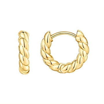 PAVOI 14K Yellow Gold Plated Huggie Earrings | Sterling Silver Mini Earrings