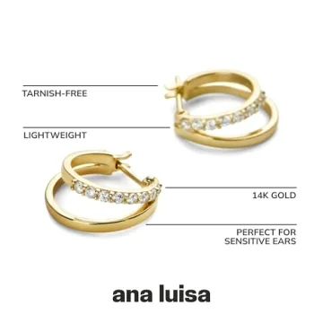 Ana Luisa Double Hoop Earrings - Elegant Eco-Friendly Design