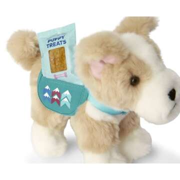 American Girl Corinne Tan Girl of the Year 2022 18-inch Doll Corinne's Dog Pet Flurry w/Backpack and Treats, For Ages 8+