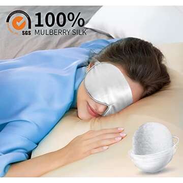 Premium Silk Sleep Mask - Blocks Light & Adjustable Fit