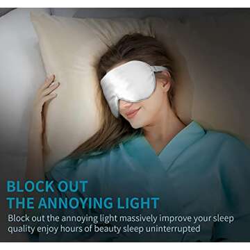 Premium Silk Sleep Mask - Blocks Light & Adjustable Fit