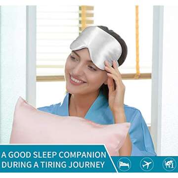Premium Silk Sleep Mask - Blocks Light & Adjustable Fit