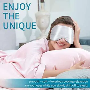 Premium Silk Sleep Mask - Blocks Light & Adjustable Fit