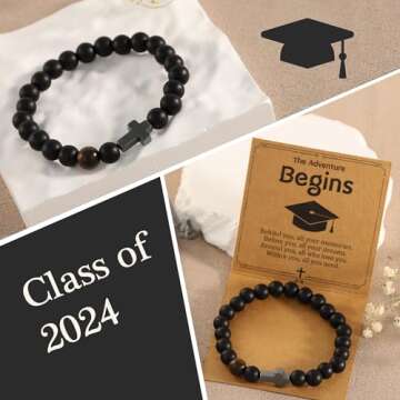 GIFT4U Graduation Gifts for Him 2024 - High School Graduation Bracelets College Gradaution Gifts Class of 2024 High School Graduation Gifts for Him