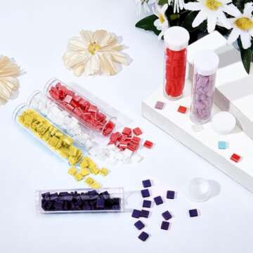 NBEADS 2-Hole Square Glass Seed Beads - 45g for Crafts