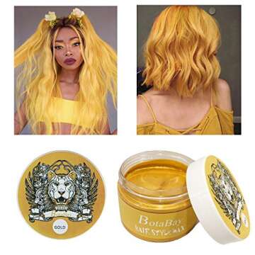 Golden Hair Wax Color Botabay Color Styling Hair Wax for Girl Boy Unisex,Natural Hair Coloring Wax C...
