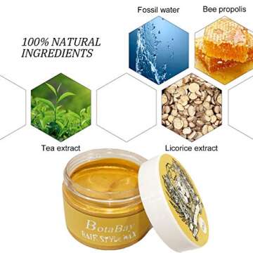 Golden Hair Wax Color Botabay Color Styling Hair Wax for Girl Boy Unisex,Natural Hair Coloring Wax Cream Pomade for Men and Women, Hair Styling Clays for Cosplay,Party,Halloween …