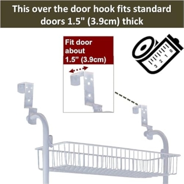 Comelyjewel Over Door Organizer: 5-Tier Kitchen and Bathroom Rack for Extra Space