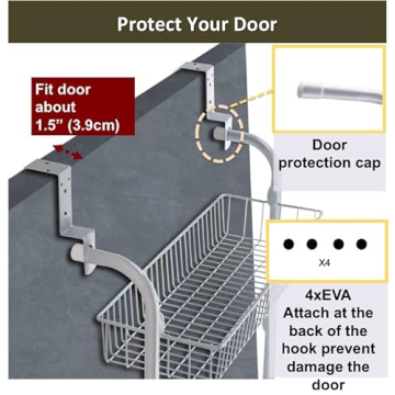 Comelyjewel Over Door Organizer: 5-Tier Kitchen and Bathroom Rack for Extra Space