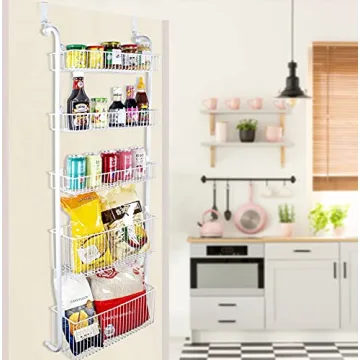 Comelyjewel Over Door Organizer: 5-Tier Kitchen and Bathroom Rack for Extra Space