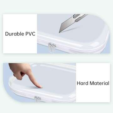 honitty Clear Hard Shell Zipper Case,3PCS Transparent Clear Zipper Pouches,Hard Side Plastic Zipper Pencil Case Set,Portable Travel Storage Organizer Bins