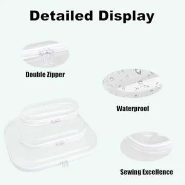 honitty Clear Hard Shell Zipper Case,3PCS Transparent Clear Zipper Pouches,Hard Side Plastic Zipper Pencil Case Set,Portable Travel Storage Organizer Bins