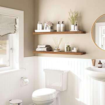 HOOBRO Floating Shelves, Wall Shelf Set of 2, 39.4 Inch Hanging Shelf with Invisible Brackets, for W...