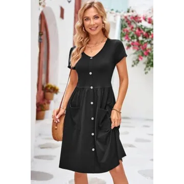 OUGES Women's Summer Midi Dress - Comfortable and Stylish
