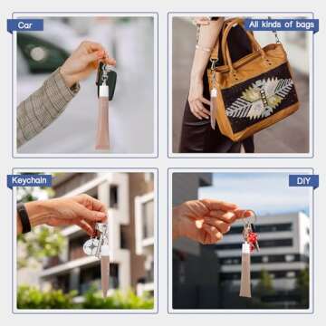 Maoolmht Keychain Cap for Summer Fridays 0.5 Oz Lip Balm keychain, Keychain Cap Compatible with LANGIGE 0.35 oz Lip Balm, Portable Holder Lip Balm Keychain Cap (white)