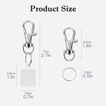 Maoolmht Keychain Cap for Summer Fridays 0.5 Oz Lip Balm keychain, Keychain Cap Compatible with LANGIGE 0.35 oz Lip Balm, Portable Holder Lip Balm Keychain Cap (white)