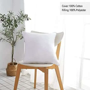 Oubonun 26 x 26 Pillow Inserts (Set of 2) - Throw Pillow Inserts with 100% Cotton Cover - 26 Inch Square Interior Sofa Pillow Inserts - Decorative Pillow Insert Pair - White Couch Pillow