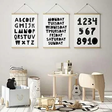 Kids Bedroom Educational Wall Art Set - Unframed Posters