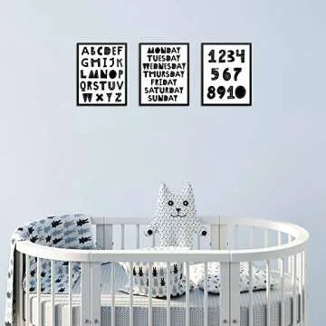 Kids Bedroom Educational Wall Art Set - Unframed Posters
