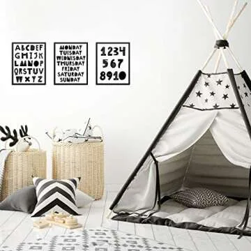 Kids Bedroom Educational Wall Art Set - Unframed Posters